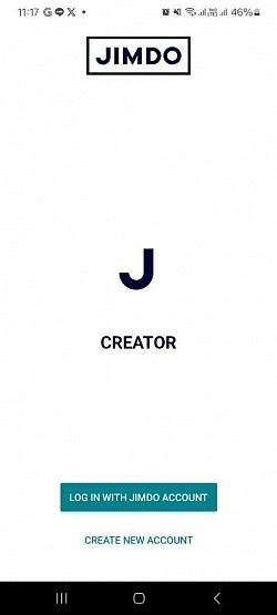 Page d'accueil de l'app Jimdo Creator