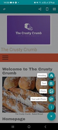 Éléments de contenu web sur Jimdo Creator