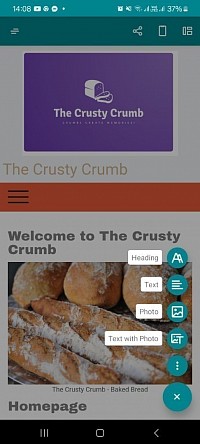 Éléments de contenu web sur Jimdo Creator