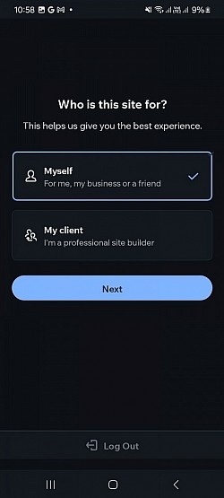 Configuration initiale du compte Wix à l'aide d'un petit questionnaire