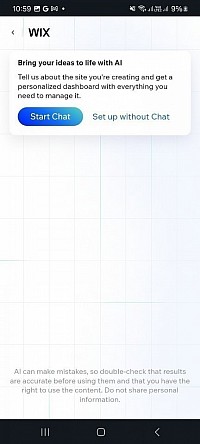 Chat avec l'IA de Wix pour personnaliser le tableau de bord du site dans l'app