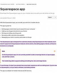 Les limites de l'app Squarespace