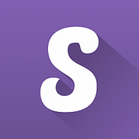 Logo de Strikingly : la lettre S en majuscule sur un fond violet