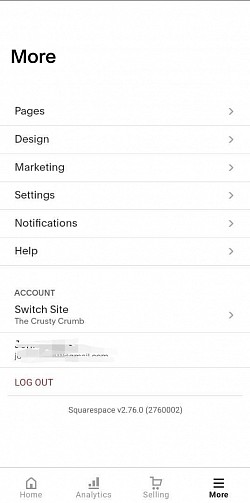 Squarespace ऐप में 