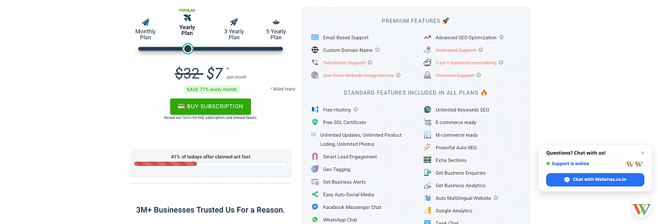 Instant Website Builder Pricing