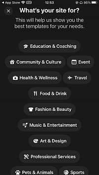 First screen after downloading app