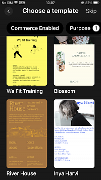 Selection of templates to choose from