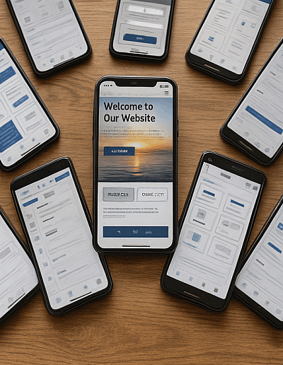 Testing website builders app on smartphones