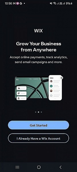 Wix ログイン又は開始ページ