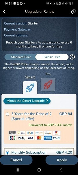 ราคาของ Simdif แสดงอยู่ในแอป