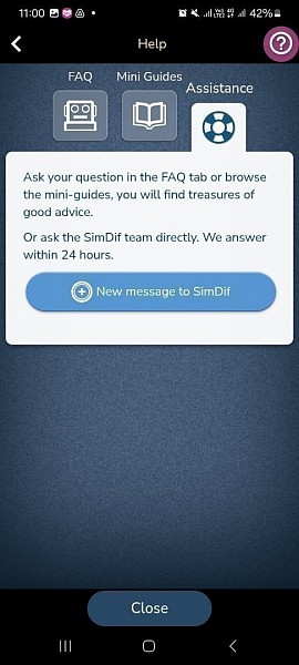ความช่วยเหลือด้านการสนับสนุนลูกค้าของ Simdif