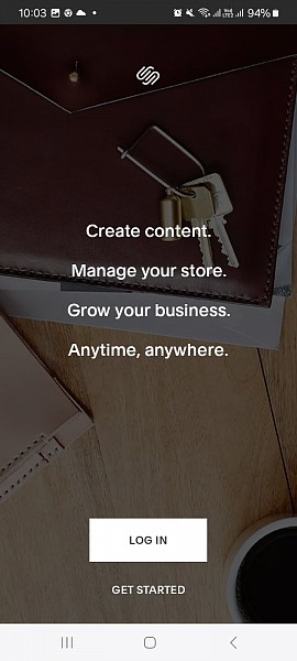 เข้าสู่ระบบแอปสร้างเว็บไซต์ Squarespace